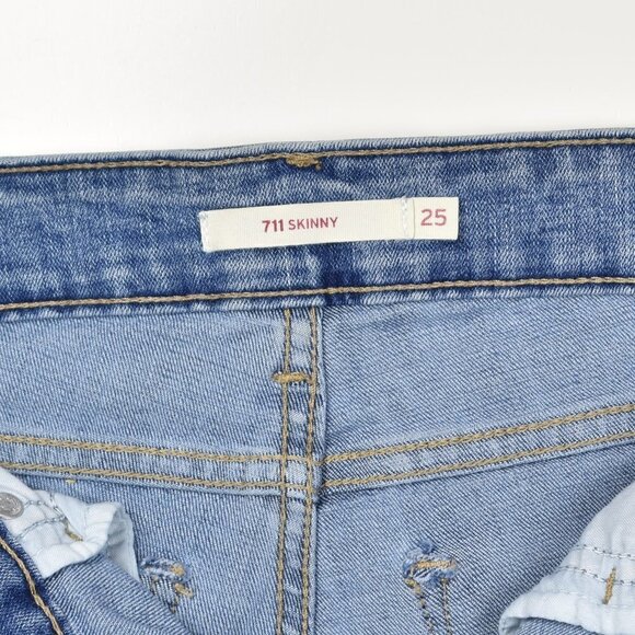 Levi's 711 Skinny Distressed Jeans 25 - Picture 6 of 7